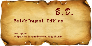 Belényesi Dóra névjegykártya